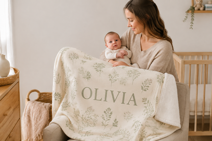 Personalised Baby Blanket with Name – Soft Fleece Baby Gift