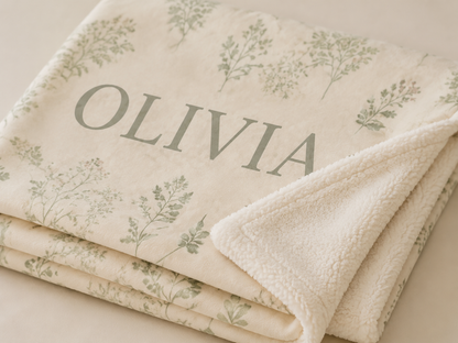 Personalised Baby Blanket with Name – Soft Fleece Baby Gift