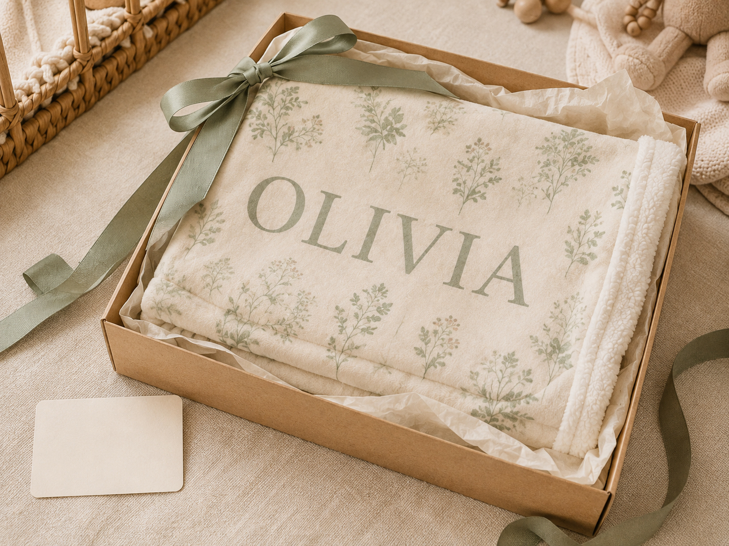 Personalised Baby Blanket with Name – Soft Fleece Baby Gift