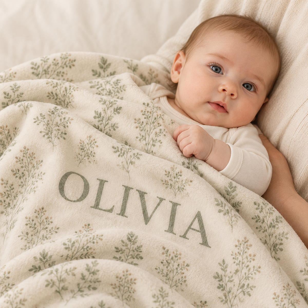 Personalised Baby Blanket with Name – Soft Fleece Baby Gift