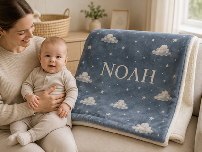 Personalised Baby Blanket with Name – Soft Fleece Baby Gift